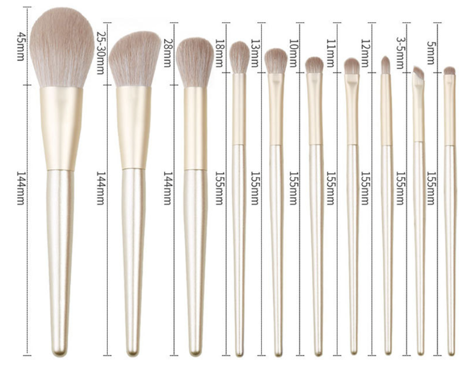 Juego de brochas de maquillaje veganas de 10 piezas: servicio OEM