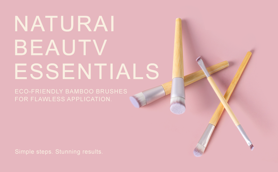 Juego de brochas de maquillaje ecológicas de 5 piezas