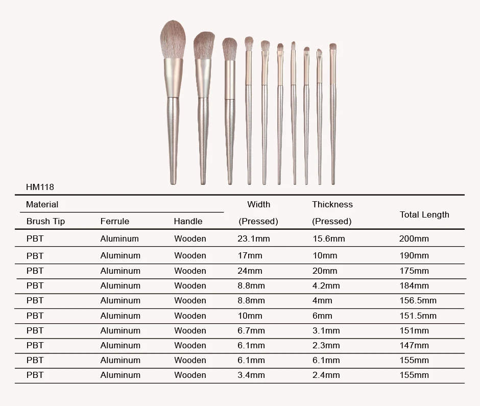 Juego de brochas de maquillaje veganas de 10 piezas, servicio OEM